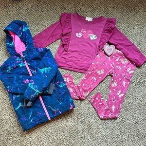 Lands End Jacket and brand new matching girls 6-7 outfit